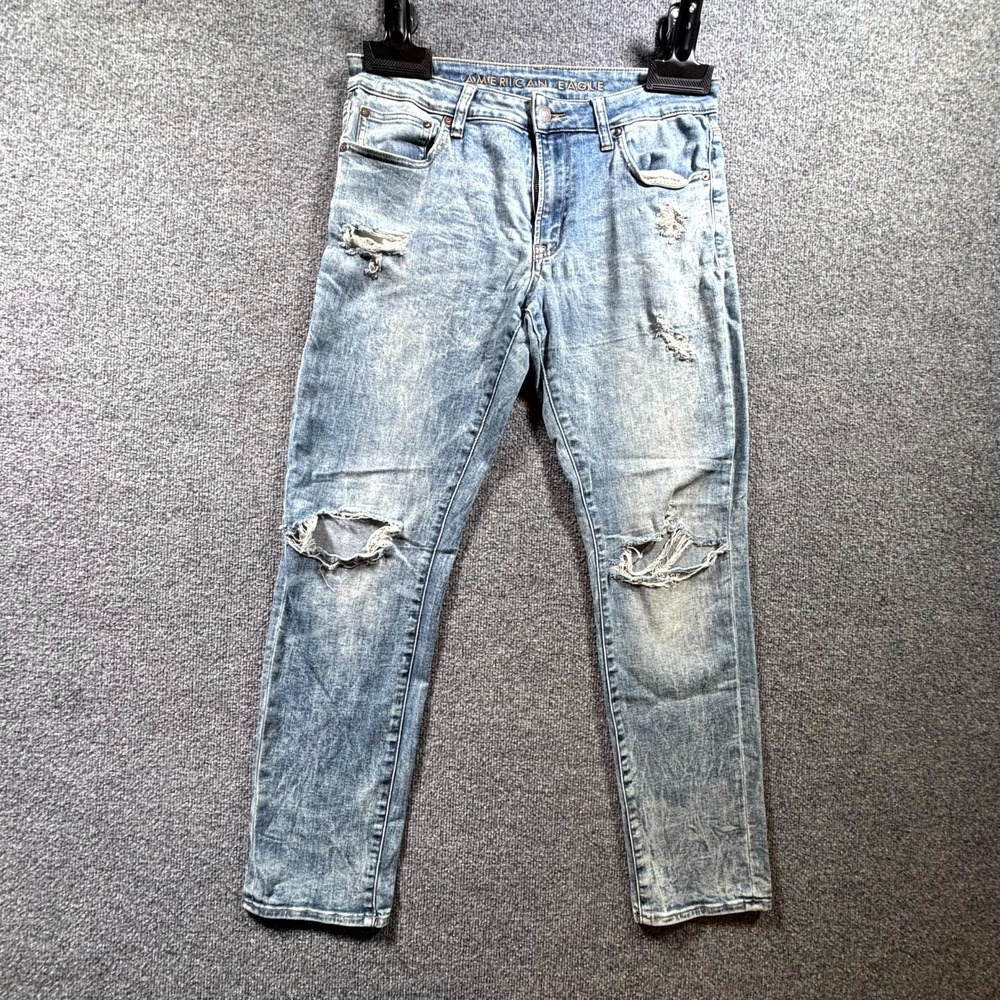 American Eagle Outfitters Next Level Flex Jeans Men's 34x32 Blue Slim Distressed